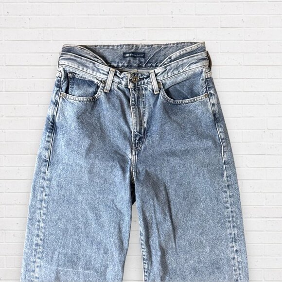 LEVIS Made & Crafted Hip Hugger 100% Cotton Mid Rise Wide Organic Denim Jeans 27 - Picture 7 of 14